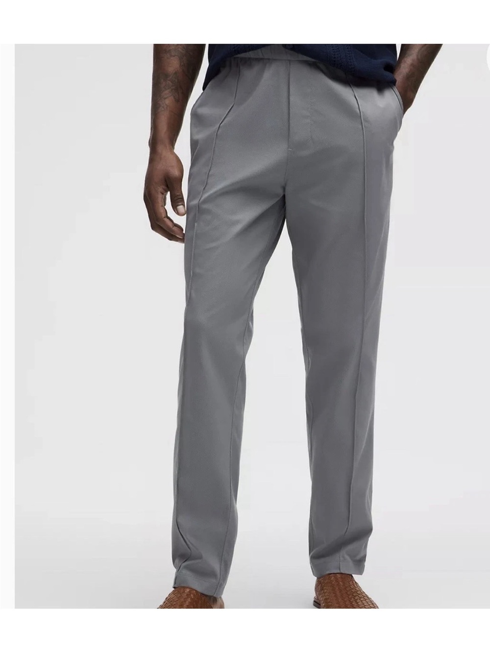 Lululemon Cotton Twill Pintuck Pull-On Pant Men's Large Gray Casual Active NWOT